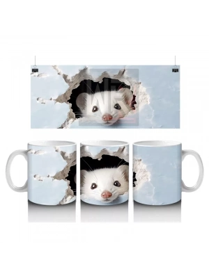 Duvarı Delen Gri Ayı – Baskılı Kahve Kupası