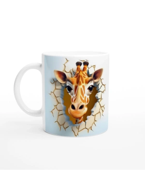 Duvarı Delen Meraklı Zürafa Kupa Bardak