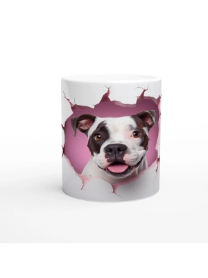 Duvarı Delip Bakan Boxer Köpek Temalı Baskılı Kupa Bardak