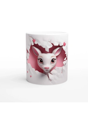 Duvarı Yarmış Sevimli Kanguru Temalı Baskılı Kupa Bardak