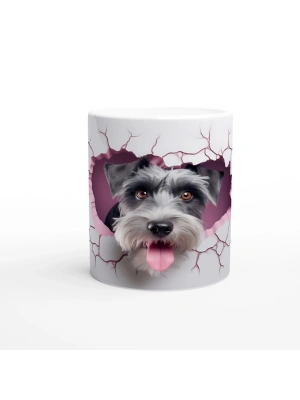 Duvarı Yarmış Sevimli Terrier Temalı Baskılı Kupa Bardak