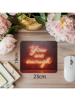 Duygusal Neon Yazı Tasarımı Mouse Pad - 19x23 cm 2 mm Dikdörtgen İthal Baskılı Mouse Pad