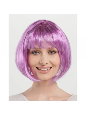Düz Kesim Küt Parti Peruğu Rose Pembe