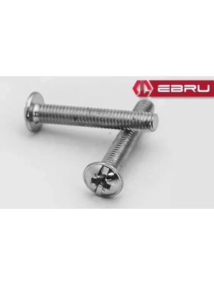 Ebru Yuvarlak Yıldız Başlı Rysb Kulp Vidası, Civata M4x60 - 500 Adet