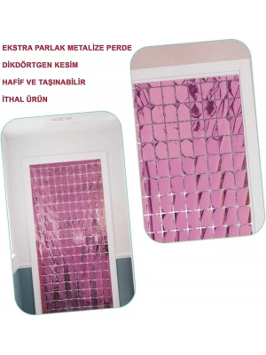 Rose Gold Disko Dikdörtgen Kesim Kapı Perdesi