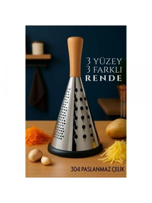 El Rendesi - Konik Tip Ergonomik 3 Taraflı Profesyonel 304 Paslanmaz Çelik 722920