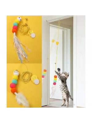 Elastik Yapışkanlı Kedi Oyun Oltası