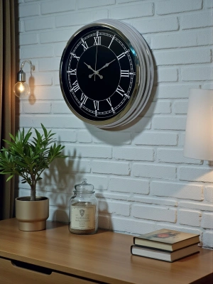 ® Elegance 40 Cm Metal Krom Duvar Saati