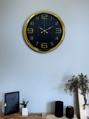® Elegance Gold Luxury 40 Cm Metal Duvar Saati