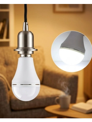 Elektrik Kesintisinde Yanan Şarjlı LED Ampul E27 6500K Güçlü Işık