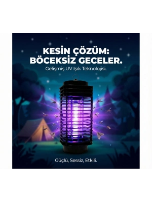 Elektrikli Sinek Öldürücü Cihaz Cız Lamba Mor Işık