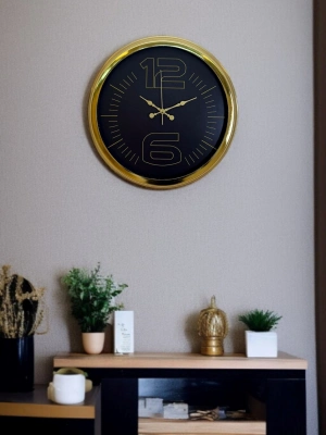 ® Elite Luxury Gold 40 Cm Metal Duvar Saati