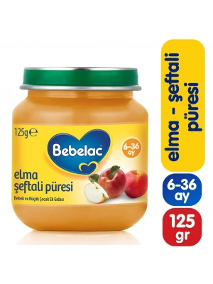 Elma Şeftali Püresi Kavanoz Maması 125 Gr