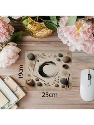Enso Çemberli Kağıt Dokulu Mousepad - 19x23 cm 2 mm Dikdörtgen İthal Baskılı Mouse Pad