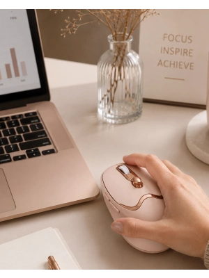 Ergonomik Tasarımlı Kablosuz Mouse Bluetooth ve USB Alıcılı