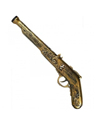 Eskitilmiş Desenli Plastik Oyuncak Korsan Tabancası 40 Cm