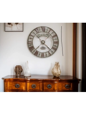 ® Eskitme Cafe de Paris 73 Cm Roma Rakamlı Duvar Saati