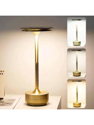 ®  Eskitme Gold Kasa Dokunmatik Şarjlı Masa ası – 3 Renk Işık Modlu, LED Aydınlatmalı, Modern & Dekoratif Abajur
