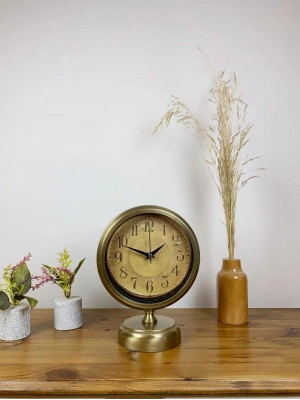 ® Eskitme Metal Dekoratif Masa Saati 25×20 cm