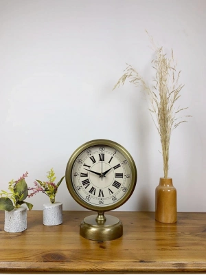 ® Eskitme Metal Orient Masa Saati 25×20 cm