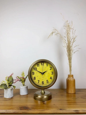 ® Eskitme Metal Vira Masa Saati 25×20 cm