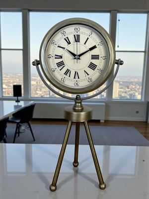 ® Eskitme Prestij Üç Ayaklı Masa Saati