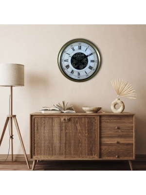 ® Eskitme Roma Rakamlı Elite 60 Cm Çarklı Duvar Saati