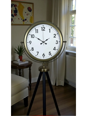 ® Eskitme Tripod Ayaklı Dekoratif Saat