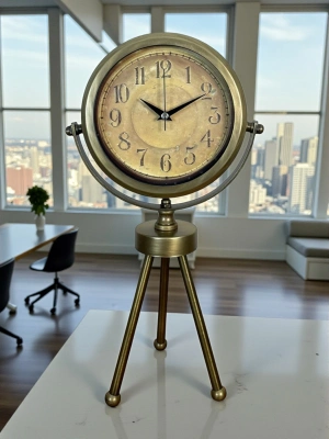 ® Eskitme Vintage Üç Ayaklı Masa Saati