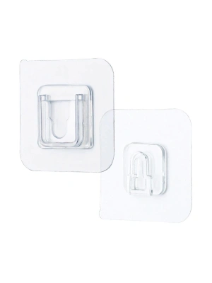 ®  Eşya Sabitleme Askısı 10 Çift Şeffaf Çift Taraflı Yapışkanlı Geçmeli Klips