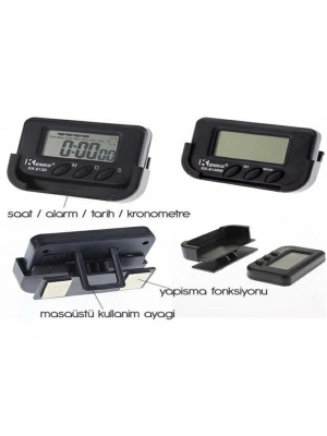 ®  Ev ve Araç Tipi Dijital Saat Kronometreli Alarmlı Pilli Saat