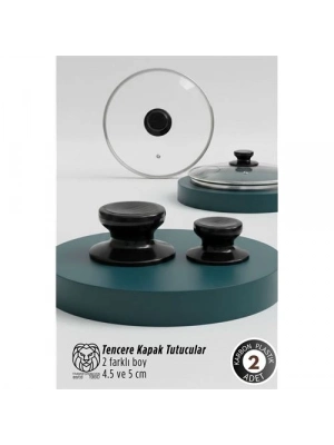 ® Evangelina Serisi 2’li Paslanmaz Çelik Lüks Tencere Kapağı Tutucu Seti - 4.5- 5. cm Universal