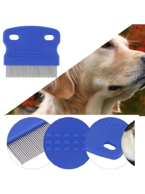 Evcil Hayvan Bakım Tarağı – Kedi Köpek Tavşan İnce Dişli Bit Pire Tarağı