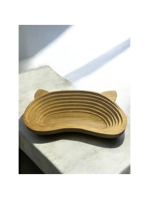 Evcil Hayvan Kulak Motifli Ahşap Yatak