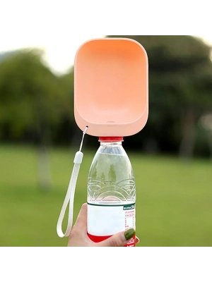 ®  Evcil Hayvan Plastik Yıkanabilir Taşınabilir Su Şişesi Bağlantılı Su Kabı