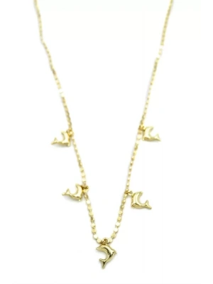 Ezme Zincir Charm Kolye - Altın