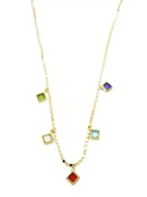 Ezme Zincir Charm Kolye - Altın