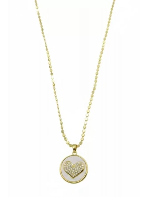 Ezme Zincir Kalp Kolye - Altın