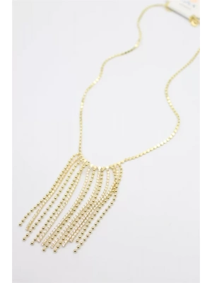 Ezme Zincir Sallantılı Kolye - Altın