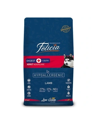 Felicia Düşük Tahıllı Hipoalerjenik Kuzu Etli Orta ve Büyük Irk Yetişkin Köpek Maması 15 Kg
