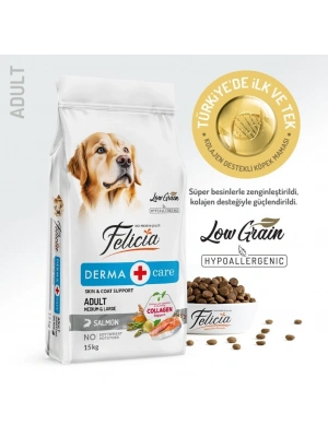Felicia Düşük Tahıllı Hipoalerjenik Somonlu Orta ve Büyük Irk Yetişkin Köpek Maması 15 Kg
