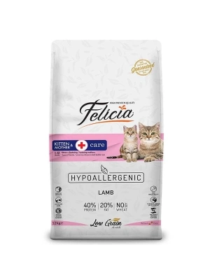 Felicia Hipoalerjenik Kuzu Etli Anne ve Yavru Kedi Maması 12 Kg