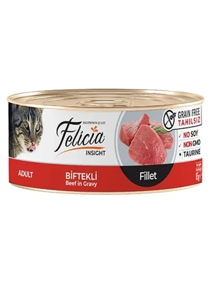 Felicia Tahılsız Biftekli Fileto Yetişkin Konserve Kedi Maması 1 Adet 85 Gr