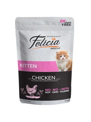 Felicia Tahılsız Tavuklu Pouch Yavru Konserve Kedi Maması 1 Adet 85 Gr