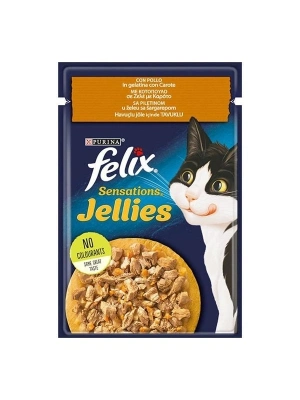 Felix Sensations Taze Havuçlu Jöle İçerisinde Tavuklu Yetişkin Yaş Kedi Maması 1 Adet 85 Gr
