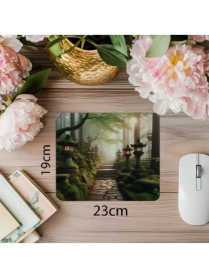 Fener Işıklı Meditasyon Tapınağı Mouse Pad - 19x23 cm 2 mm Dikdörtgen İthal Baskılı Mouse Pad