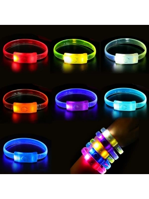 Festival & Parti Led Bileklik Baskı Yapılabilir 3 Farklı Mod Işıklı 1 Adet