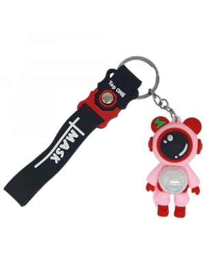 Figürlü ve Işıklı Silikon Anahtarlık -  Astronot - Pembe