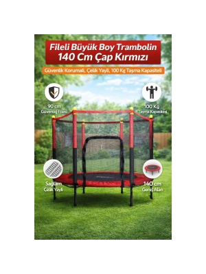 Fileli 140 cm Büyük Boy Trambolin