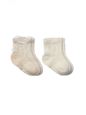 Fiyonklu Penye Soket Çorap 2li 10149 Bej